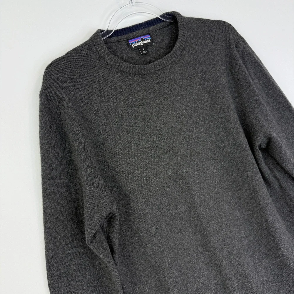 Patagonia Recycled Cashmere Crewneck Mens M Forge Grey 50525 Wool Blend Sweater